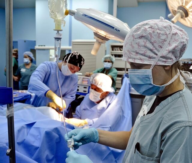 Nurse during a surgery
